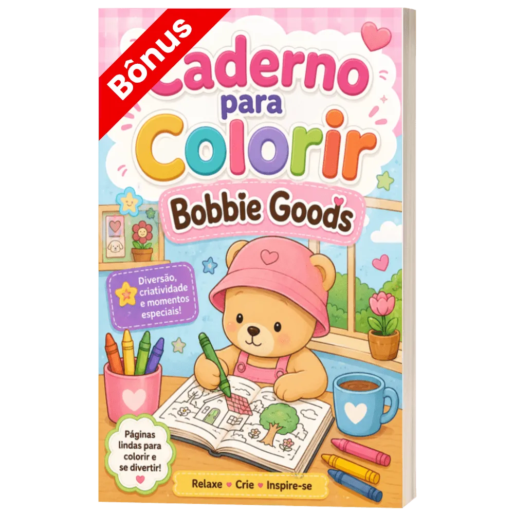 Caderno de Desenhos Fofos Bobbie Goods Para Colorir