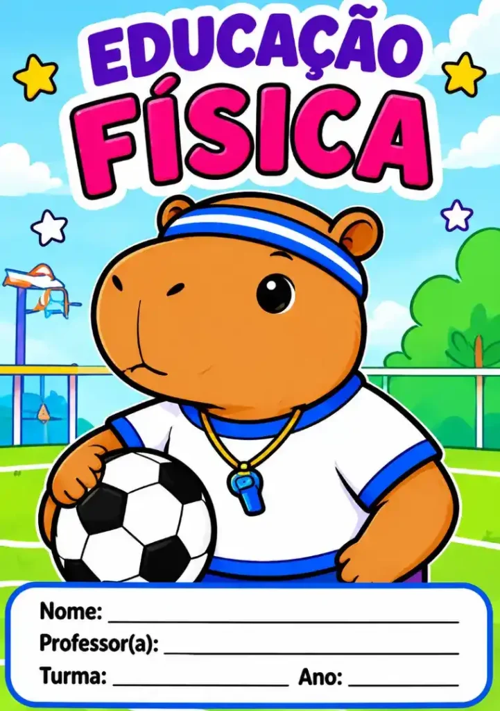 Capa de caderno de educação física