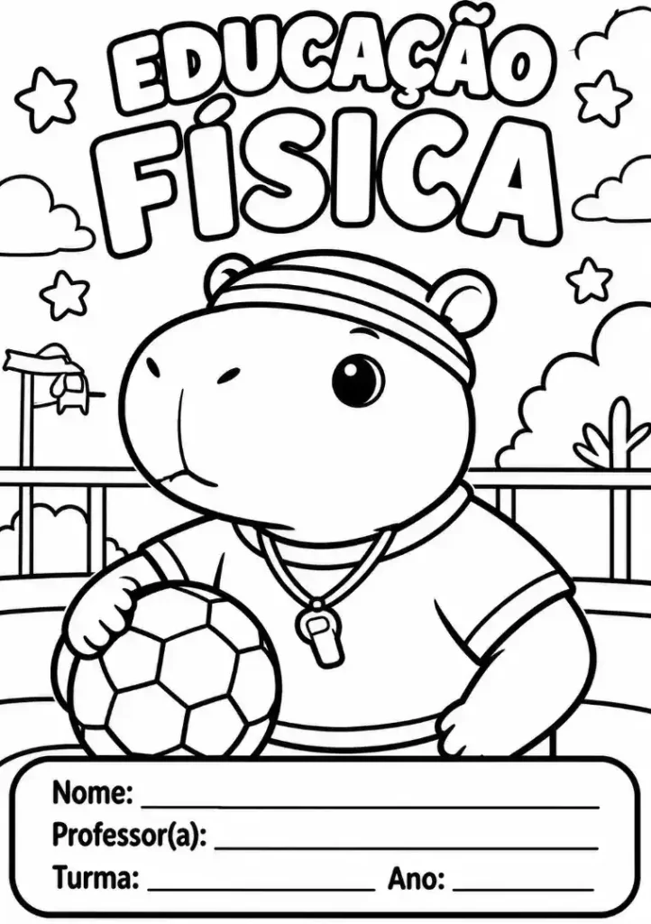 Capa de caderno de educação física