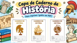 Capa de caderno de história para imprimir grátis em pdf