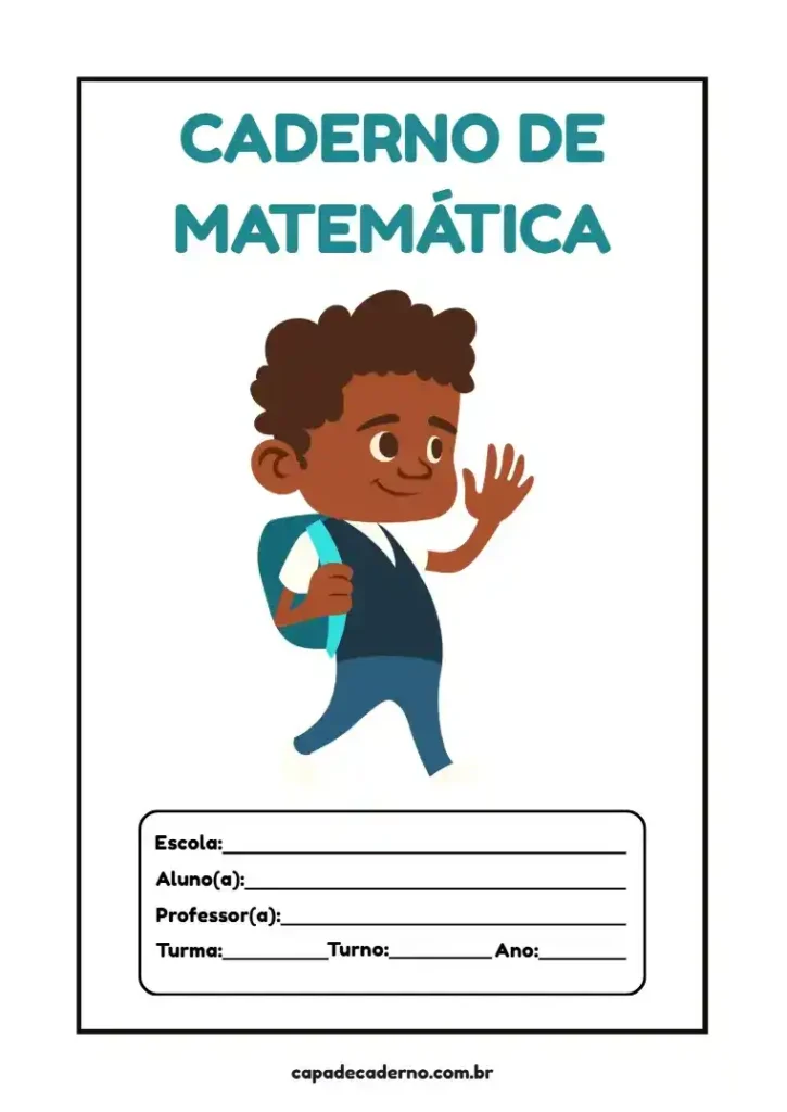 Capa de caderno de matemática para imprimir pdf grátis