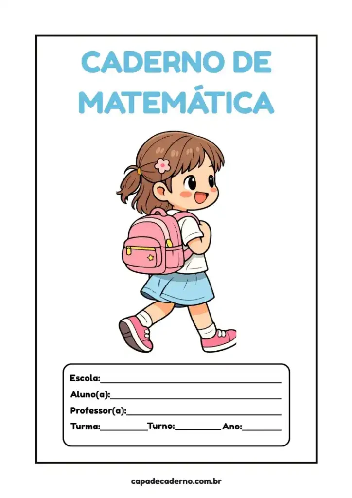 Capa de caderno de matemática para imprimir pdf grátis