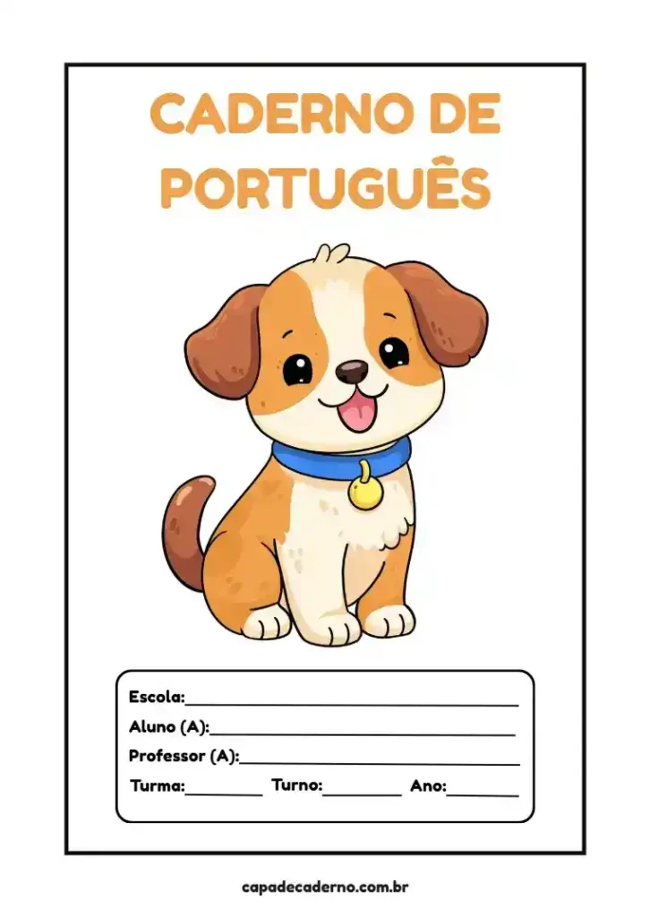Capa de caderno de português para imprimir grátis em pdf