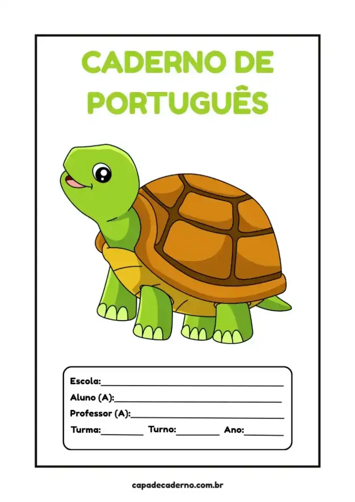 Capa de caderno de português para imprimir grátis em pdf