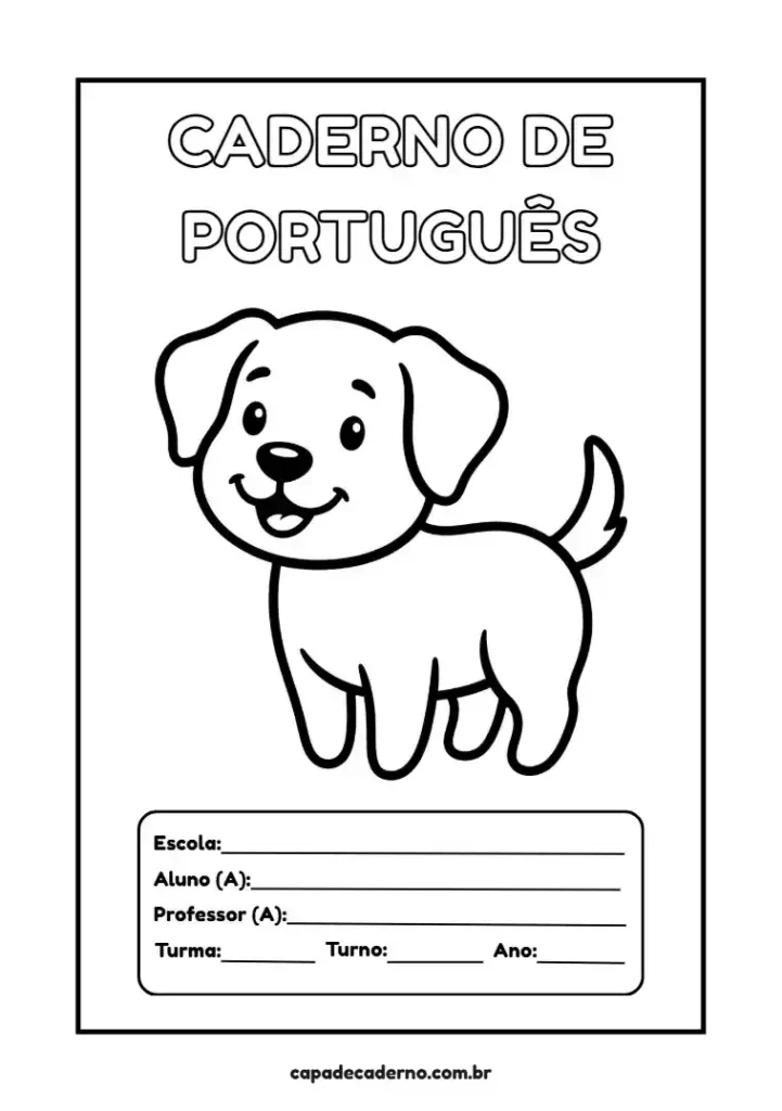 Capa de caderno de português para imprimir grátis em pdf