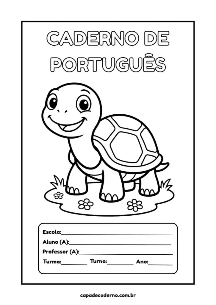 Capa de caderno de português para imprimir grátis em pdf