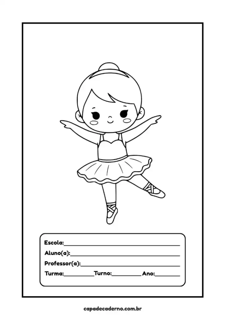 Capa de caderno feminino para colorir e imprimir grátis em pdf