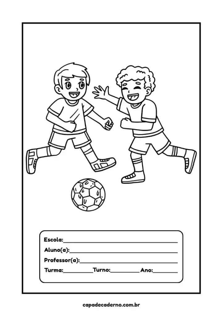 Capa de caderno masculino para colorir grátis para imprimir em pdf