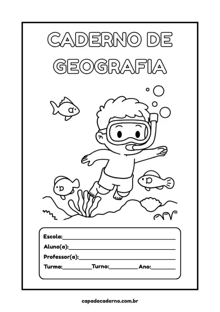 Capa de caderno masculino para colorir grátis para imprimir em pdf