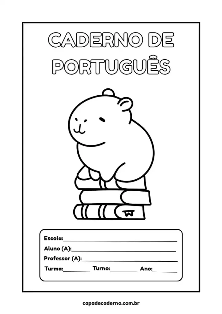 Capa de caderno para colorir e imprimir grátis em pdf