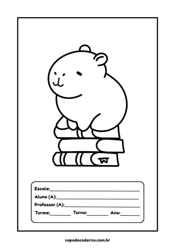 Capa de caderno para colorir e imprimir grátis em pdf