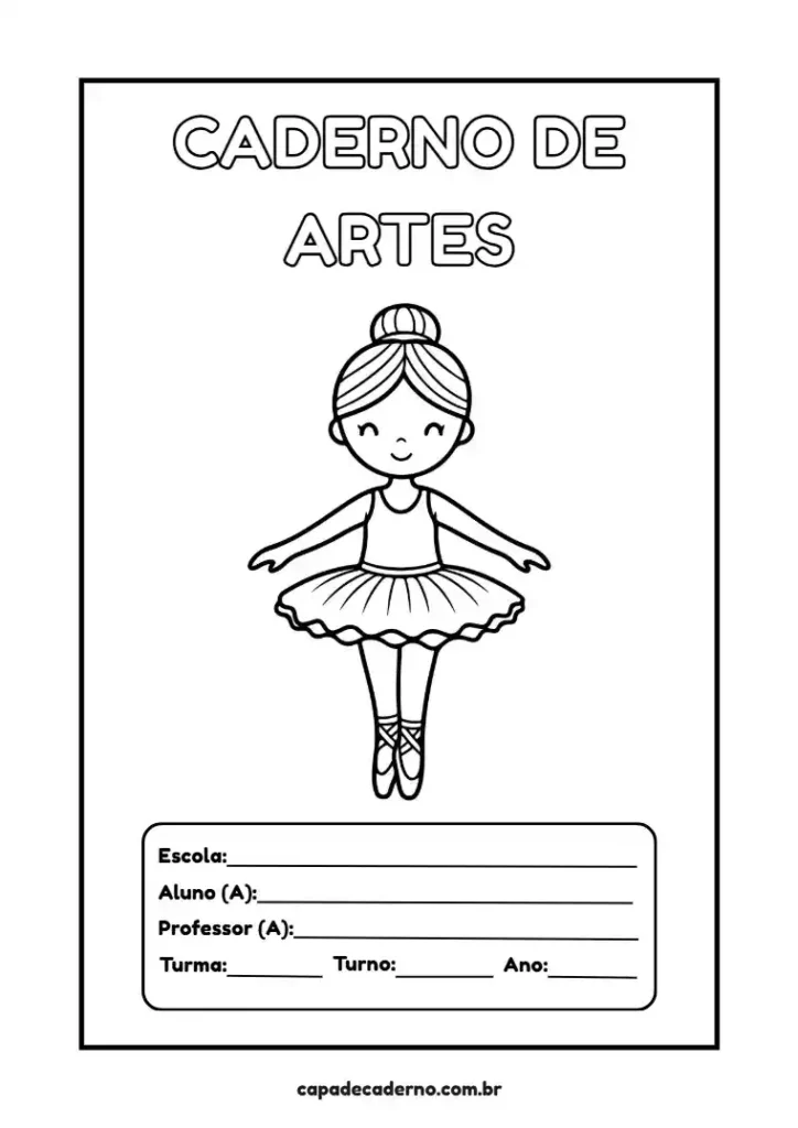 Capa de caderno para colorir e imprimir grátis em pdf