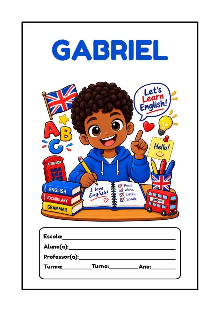 Capa de Caderno Infantil Editável 9