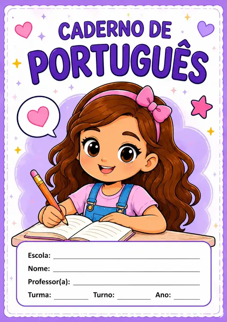 Capa de Caderno Infantil Editável 1