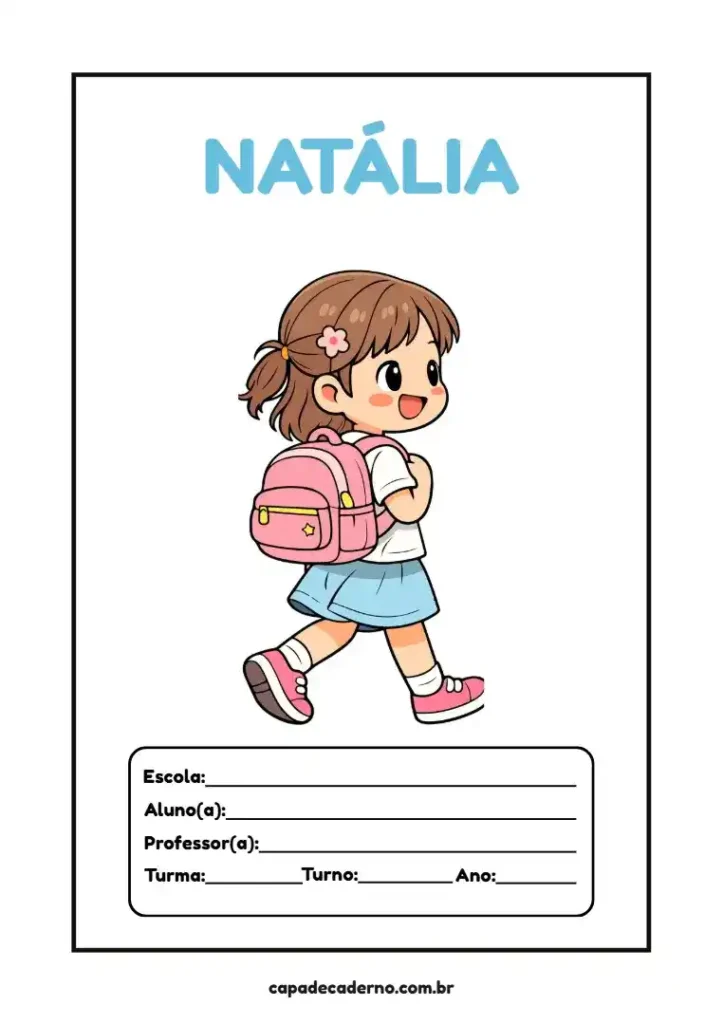 Capa de caderno personalizada para preencher no canva e imprimir pdf