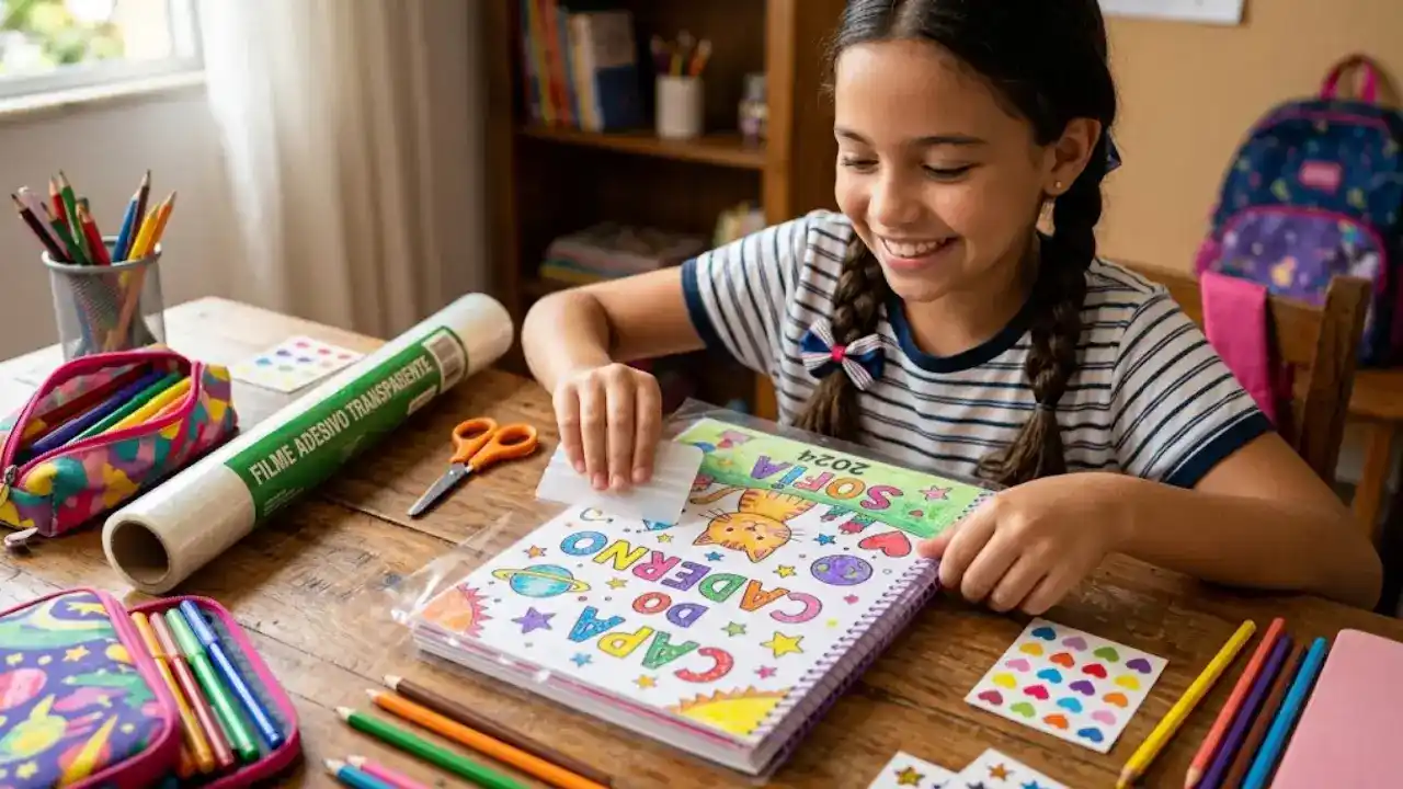 Como proteger a capa do caderno escolar para o desenho durar o ano todo