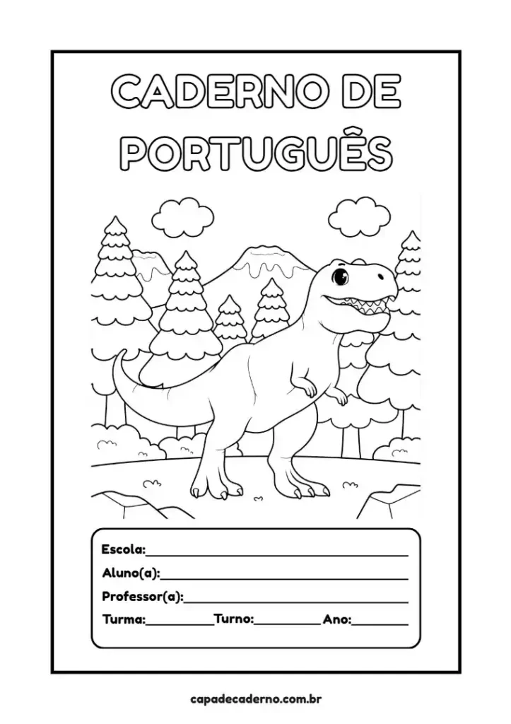 Desenho para capa de caderno grátis para imprimir