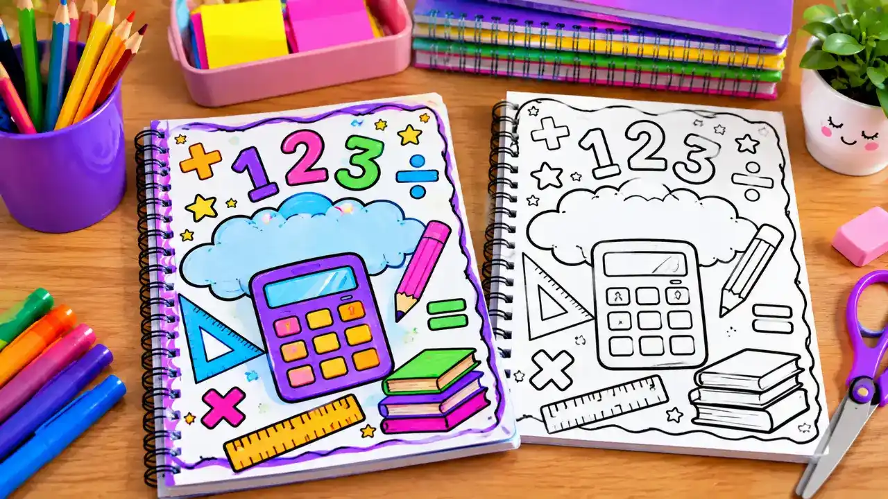 Ideias de capa de caderno de matemática criativa e fácil de fazer