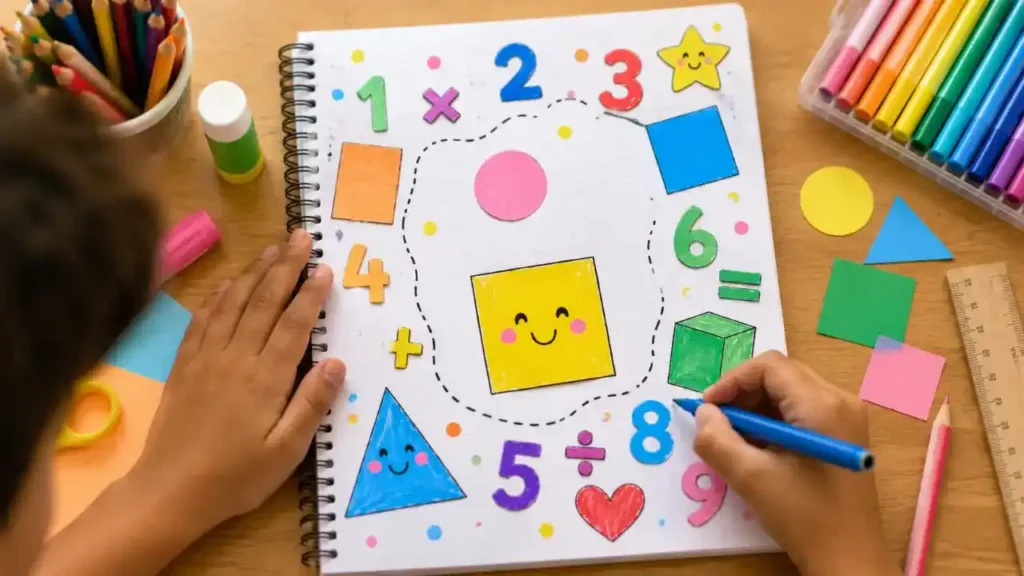 Ideias de capa de caderno de matemática fácil para fazer com a criança