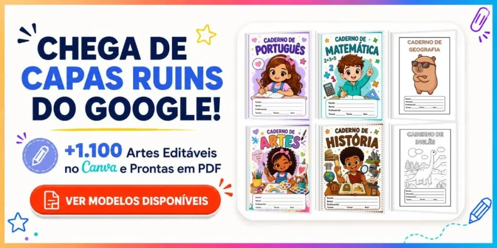 Kit Capa de Caderno Infantil para Imprimir em PDF