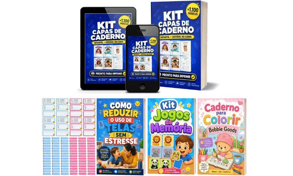 Mega Kit de Capas de Caderno Infantil