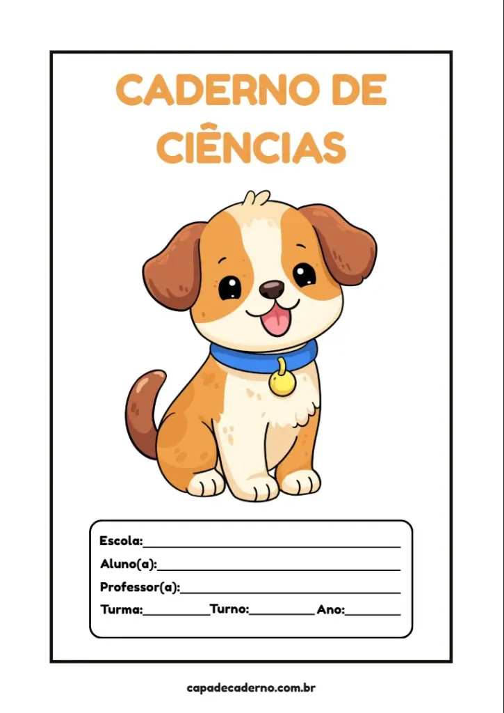 Capa de caderno de ciências para imprimir em pdf grátis