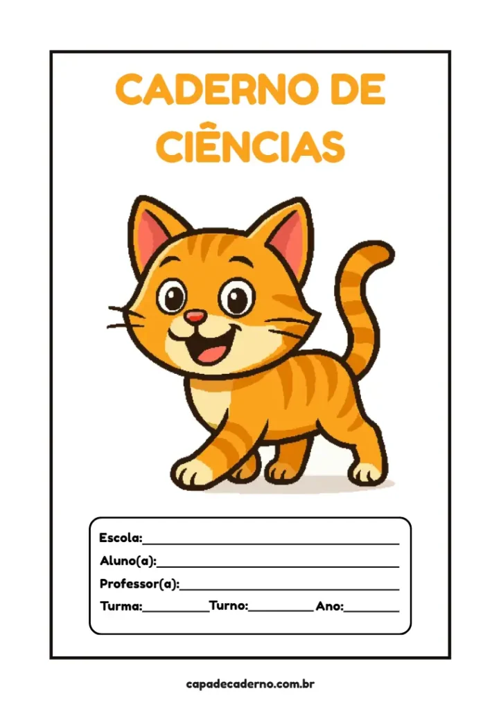 Capa de caderno de ciências para imprimir em pdf grátis