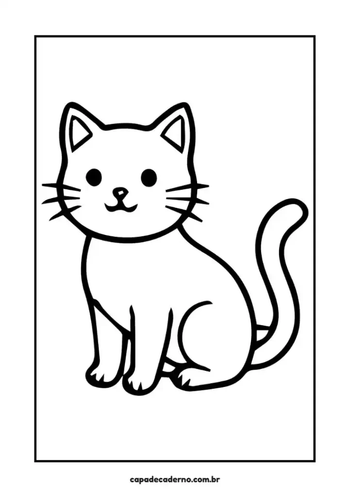 Capa de caderno de gato para colorir