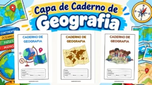 Capa de caderno de geografia para imprimir em pdf grátis
