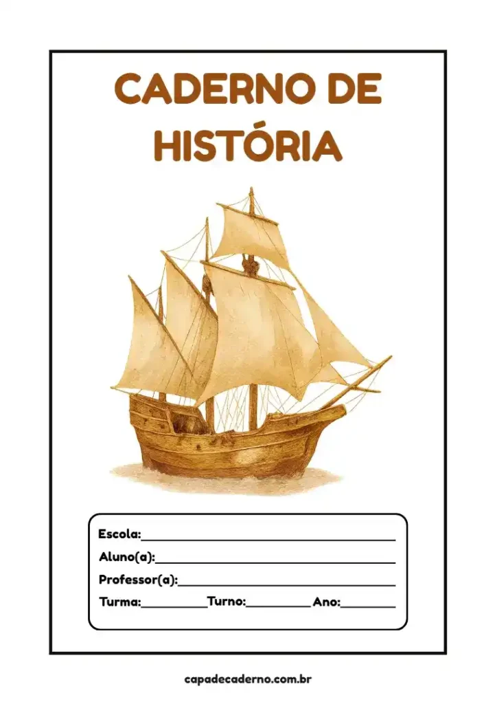 Capa de caderno de história para imprimir (grátis em pdf)