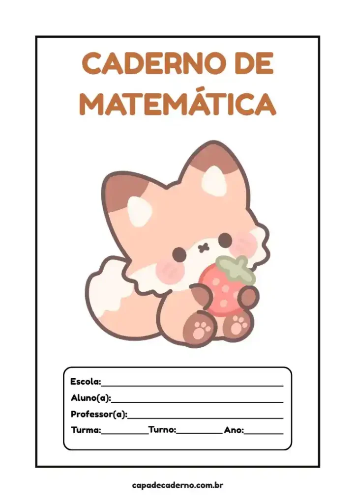 Capa de caderno de matemática para personalizar e editar no canva grátis e imprimir