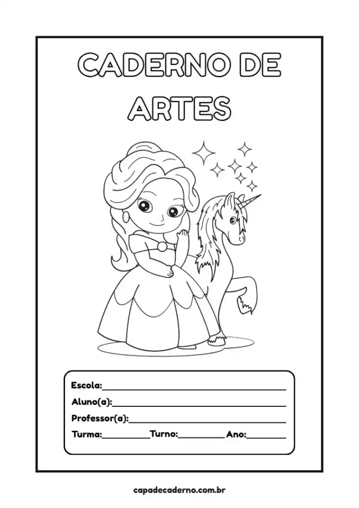 Capa de caderno personalizada feminino para colorir grátis