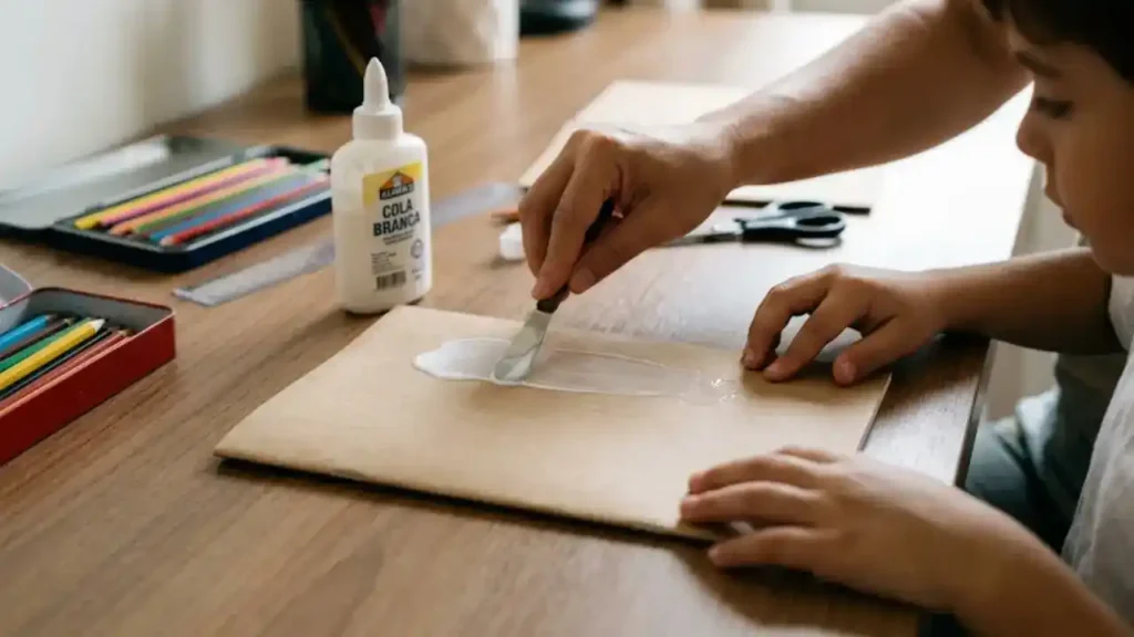 Cola branca é boa para capa de caderno?
