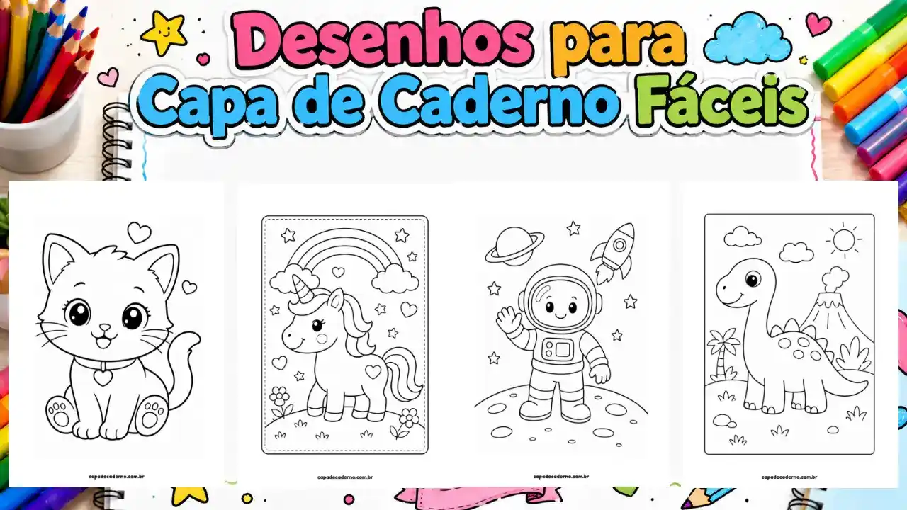 Desenhos para capa de caderno fáceis