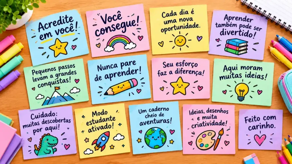 Frases para colocar na capa do caderno