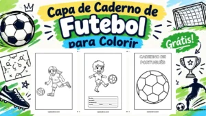 Capa de caderno de futebol para colorir e imprimir em pdf grátis