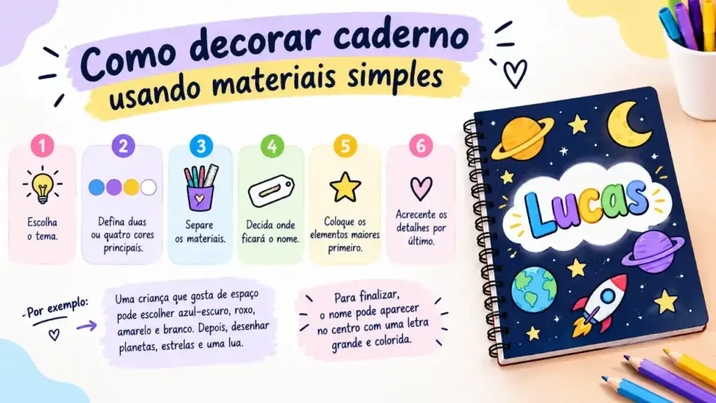 Como decorar caderno usando materiais simples