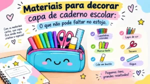 Materiais para decorar capa de caderno escolar: O que não pode faltar no estojo